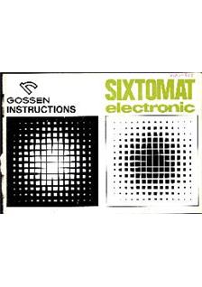 Gossen Sixtomat manual. Camera Instructions.